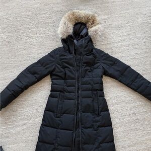 Canada Goose Pembina Black Label Coat with removable fur trim, size XS
